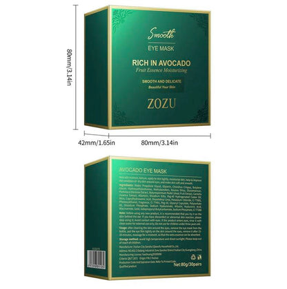 Avocado Eye Mask 60 Piece Eye Brightening Patch Is Suitable for Dark Circles and Puffiness, Moisturizing and Nourishing Eye Care Facial Mask, Reducing Wrinkles, Relieving Stress and Improving Dry Eye Skin Halloween Gift