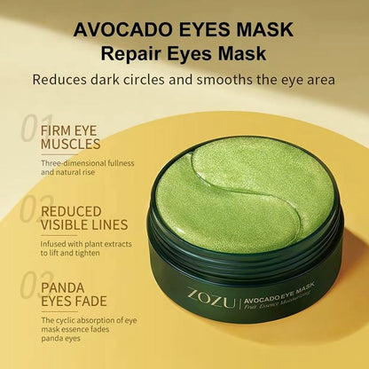 Avocado Eye Mask 60 Piece Eye Brightening Patch Is Suitable for Dark Circles and Puffiness, Moisturizing and Nourishing Eye Care Facial Mask, Reducing Wrinkles, Relieving Stress and Improving Dry Eye Skin Halloween Gift